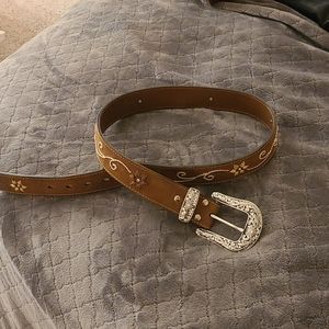 Western leather belt